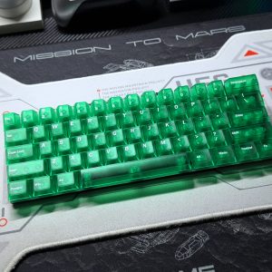 Frosted Translucent Green Keycaps - Cyberpunk Aesthetics